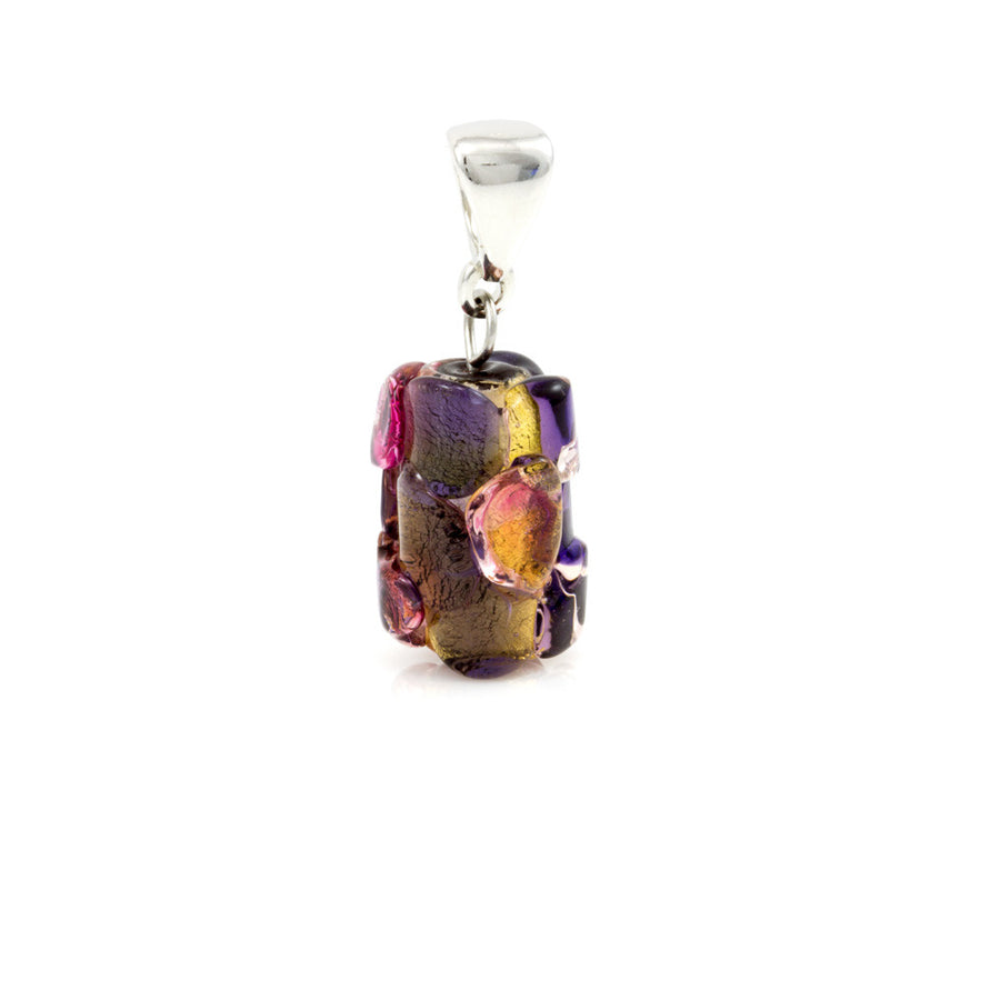 REVA –Purple Cylinder Murano Glass Pendant - www.LaBellaDentro.com