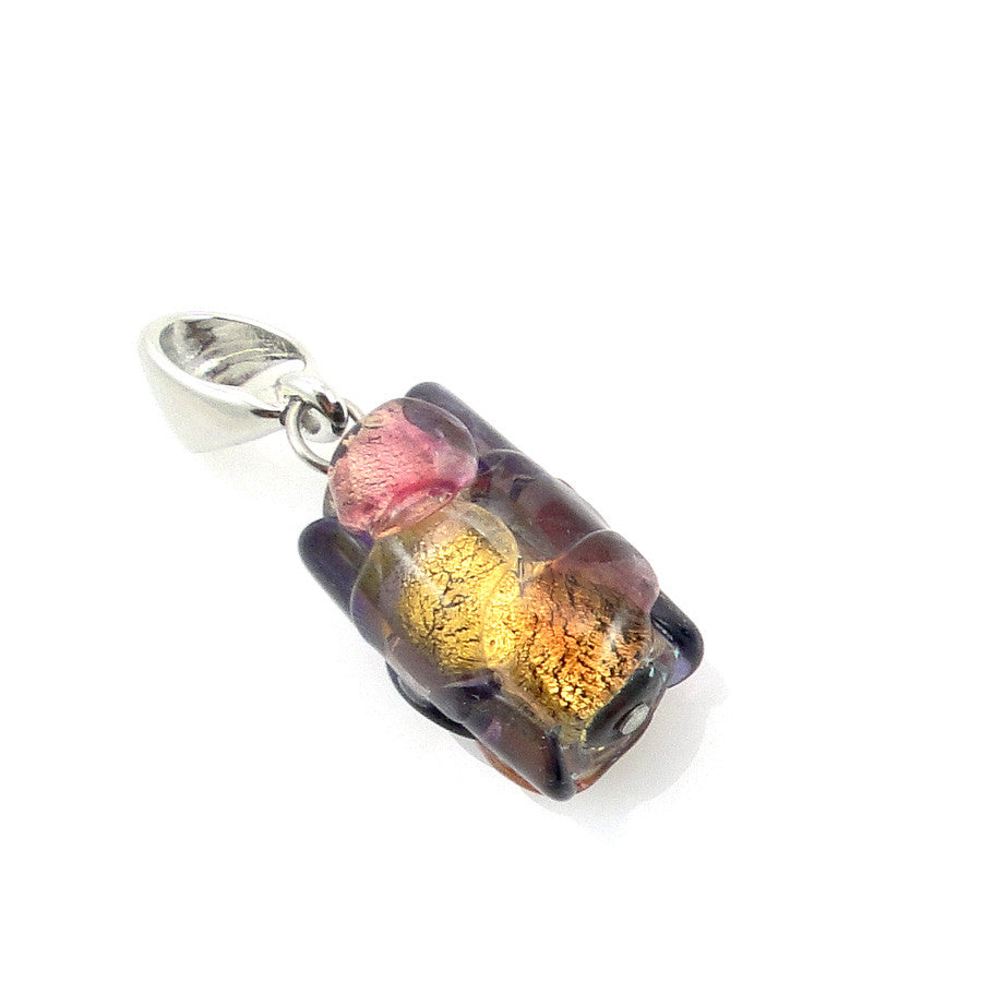 REVA –Purple Cylinder Murano Glass Pendant - www.LaBellaDentro.com