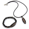 RIKI – Black Murano Glass Set for Men with Necklace and Bracelet - www.LaBellaDentro.com