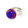 SERENA- Twisted Bead Ring, Orange and Blue - www.LaBellaDentro.com