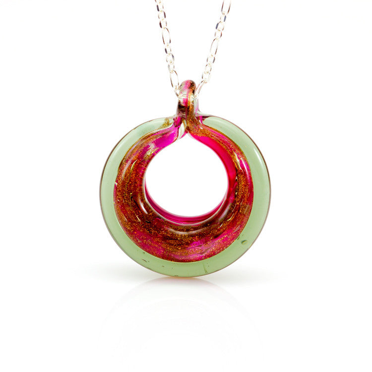 SELINA – Sterling Silver Murano Glass Circle Set with Necklace and Earrings