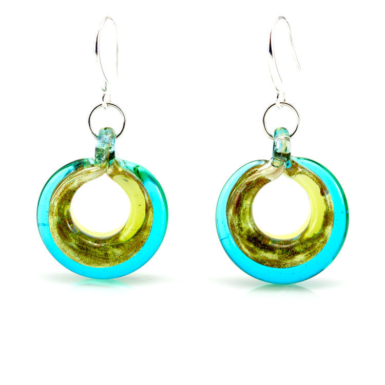 SELINA – Sterling Silver Murano Glass Circle Set with Necklace and Earrings - www.LaBellaDentro.com