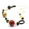 TIARA - Long Murano Glass Necklace With Gold Foil Inlay - www.LaBellaDentro.com