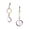 TINA – AMETHYST Murano Glass Drop Disc Earrings - www.LaBellaDentro.com