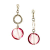 TINA – Pink Murano Glass Drop Disc Earrings - www.LaBellaDentro.com