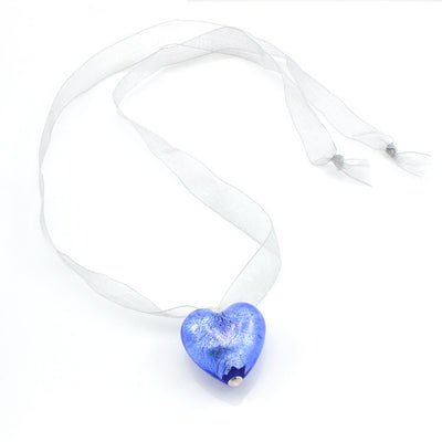 VALENTINO – Sterling Silver Murano Glass Heart Pendant - www.LaBellaDentro.com