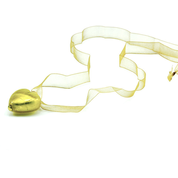 VALENTINO – Sterling Silver Murano Glass Heart Pendant - www.LaBellaDentro.com