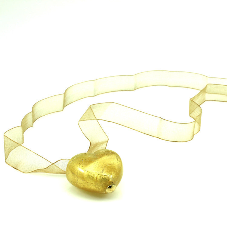 VALENTINO – Sterling Silver Murano Glass Heart Pendant - www.LaBellaDentro.com