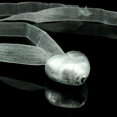 VALENTINO – Sterling Silver Murano Glass Heart Pendant - www.LaBellaDentro.com