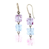 VIKA – Pink and Purple Murano Glass Cubes Drops Earrings - www.LaBellaDentro.com